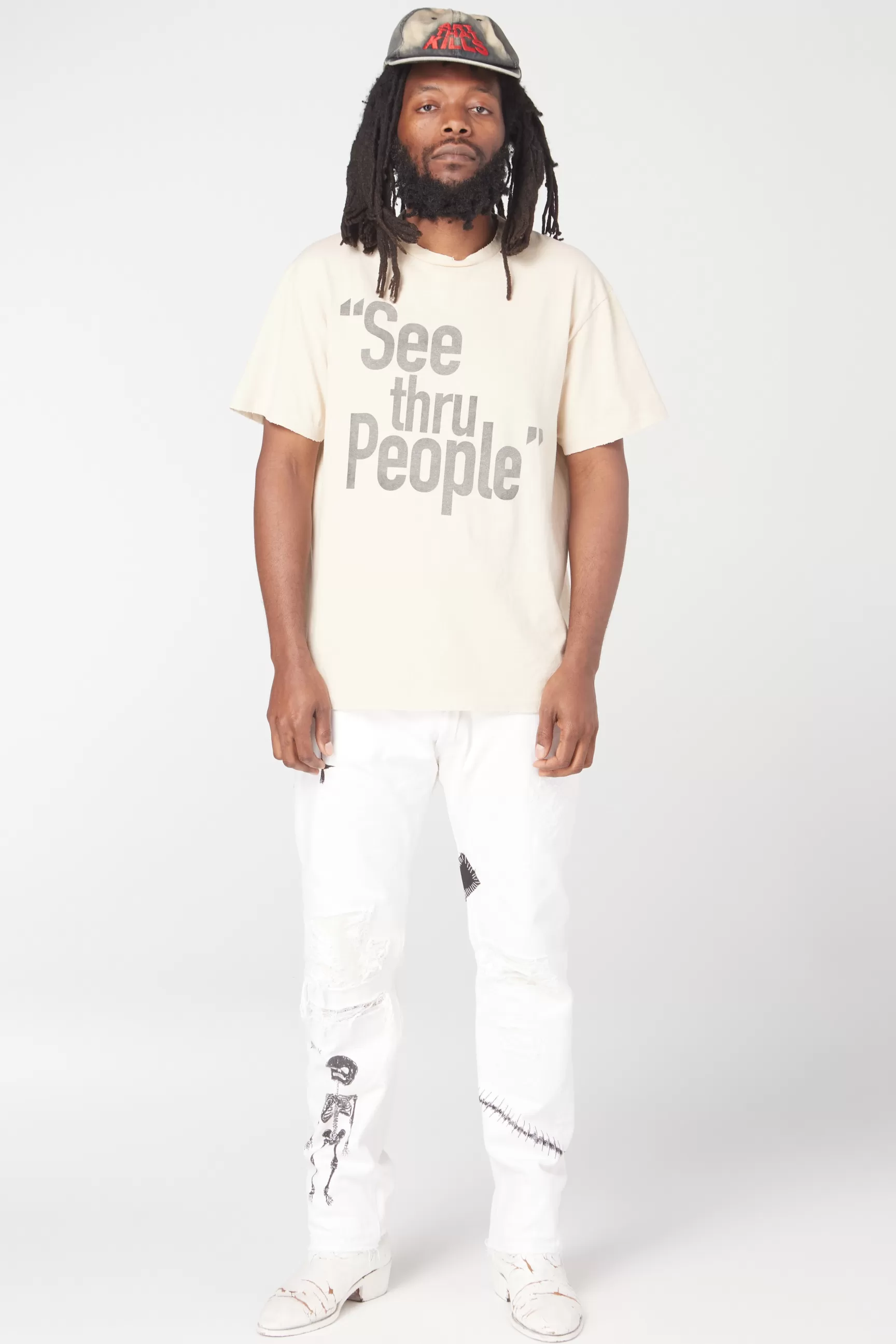 Clearance Gallery Dept Fuck Face Denim White