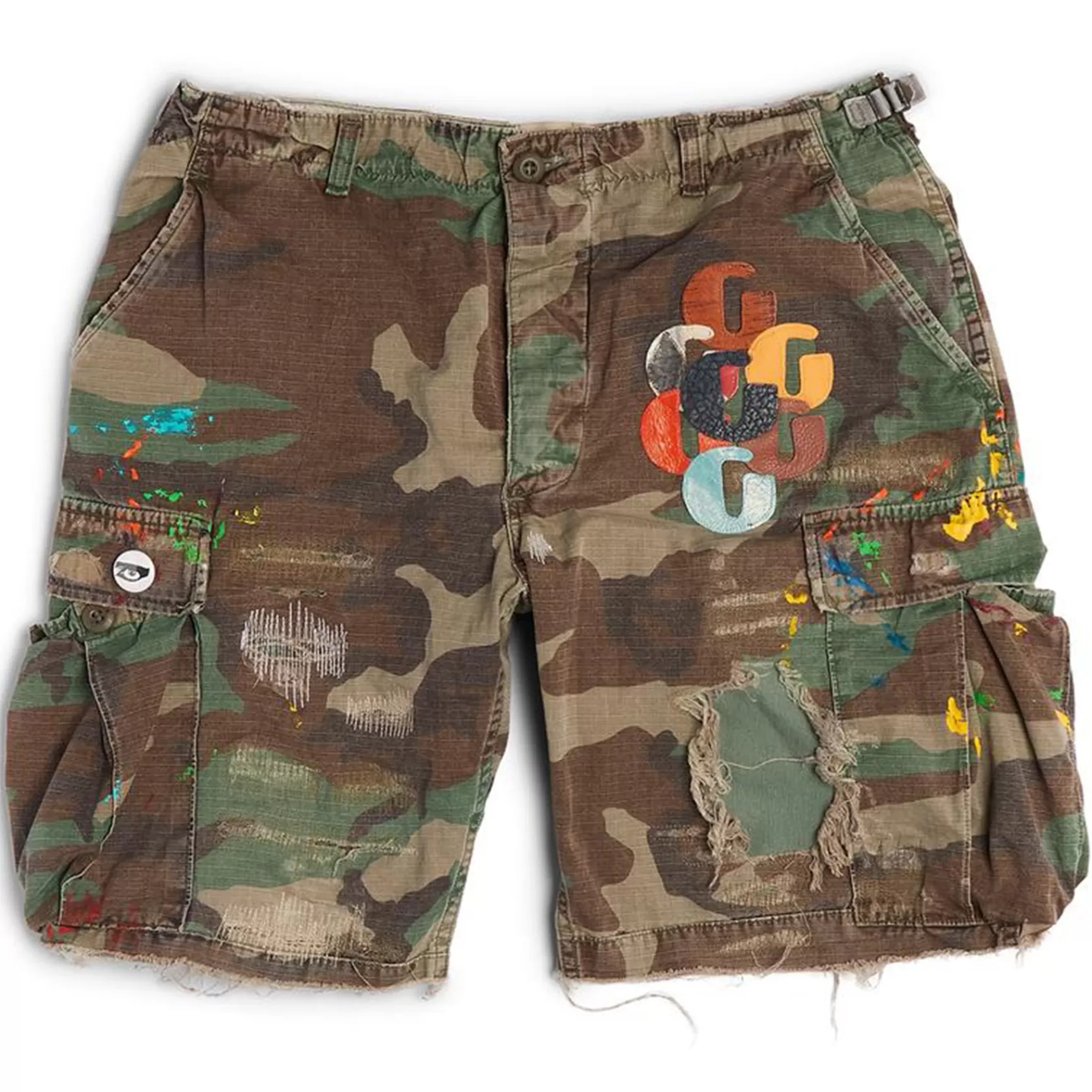 Hot Gallery Dept G Patch Woodland Cargo Shorts Camo