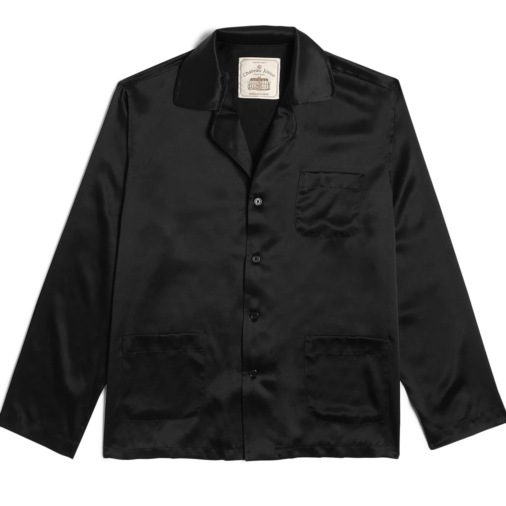 Discount Gallery Dept Silk Pajama Shirt Black