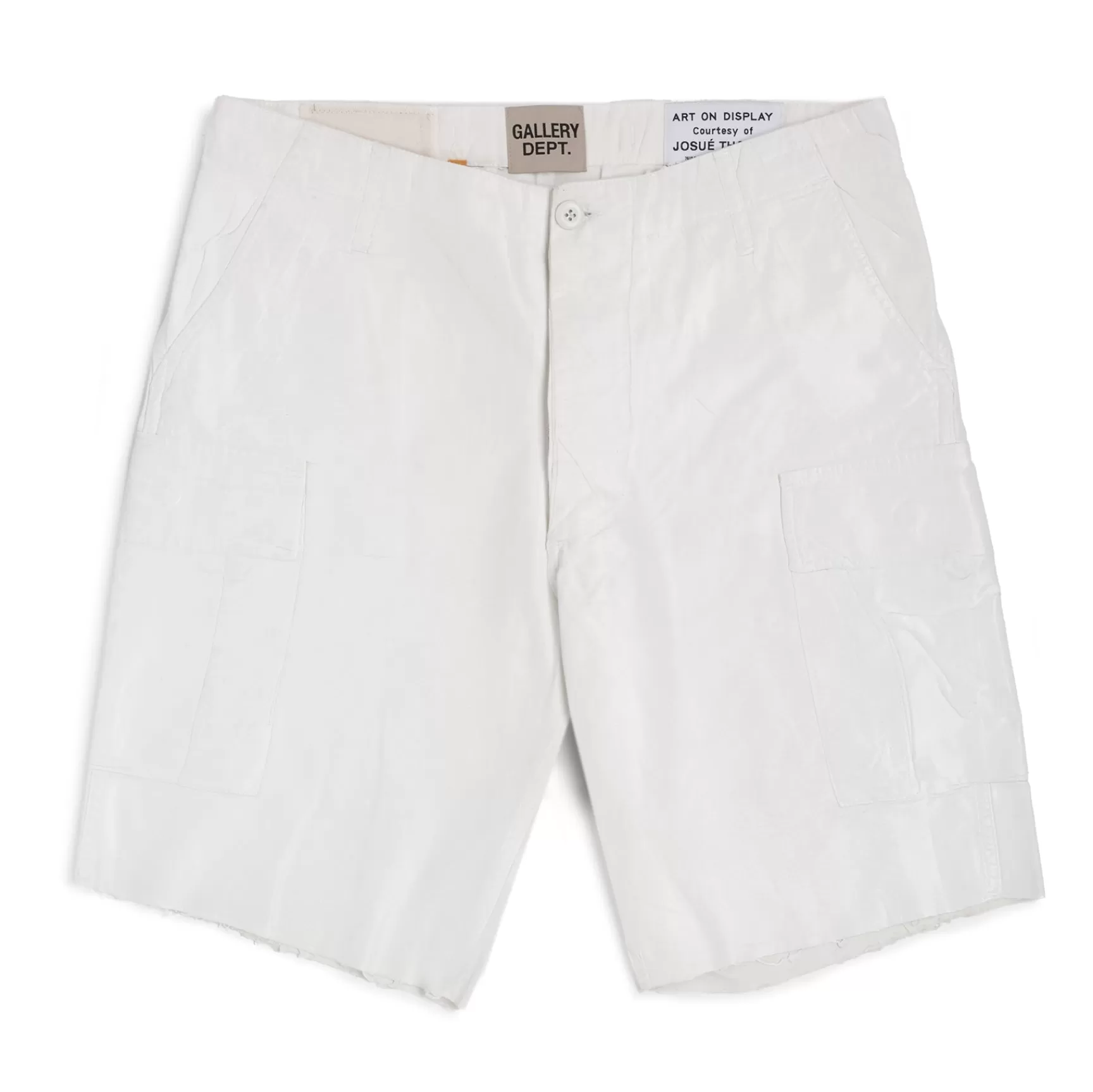 Sale Gallery Dept White Foil Cargo Shorts White Foiled